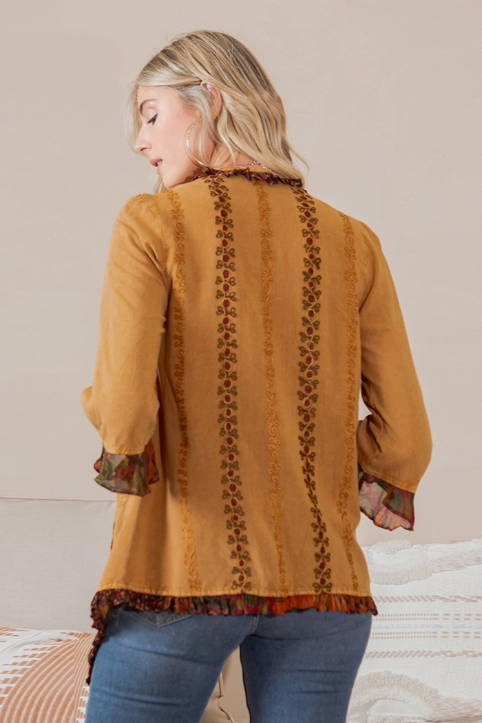 Bohemian Elegance Kimono in Camel