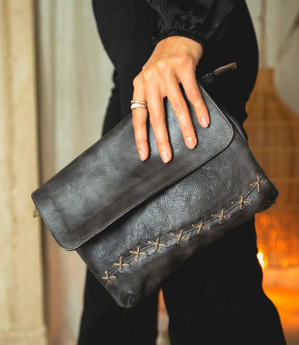 Cleo Bag in Black Icicle Rustic