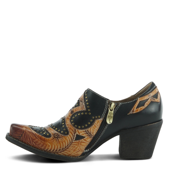 Zappa Western Shootie in Black Multi