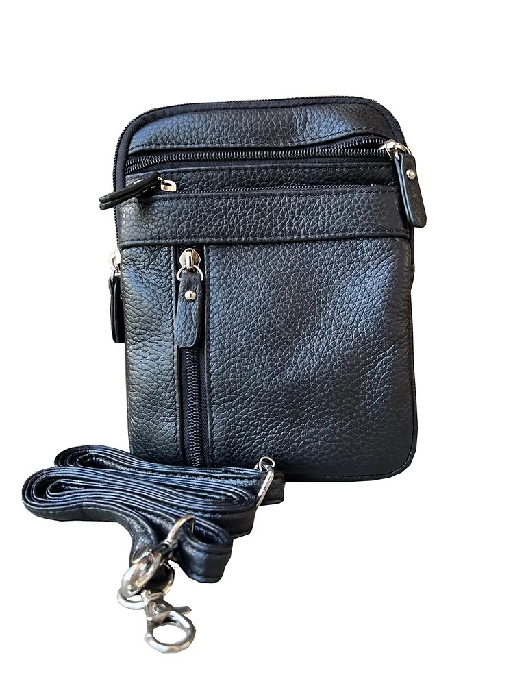 Zoe Zipper Leather Crossbody