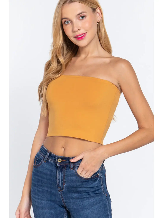 The Juno Tube Top in Vintage Mustard