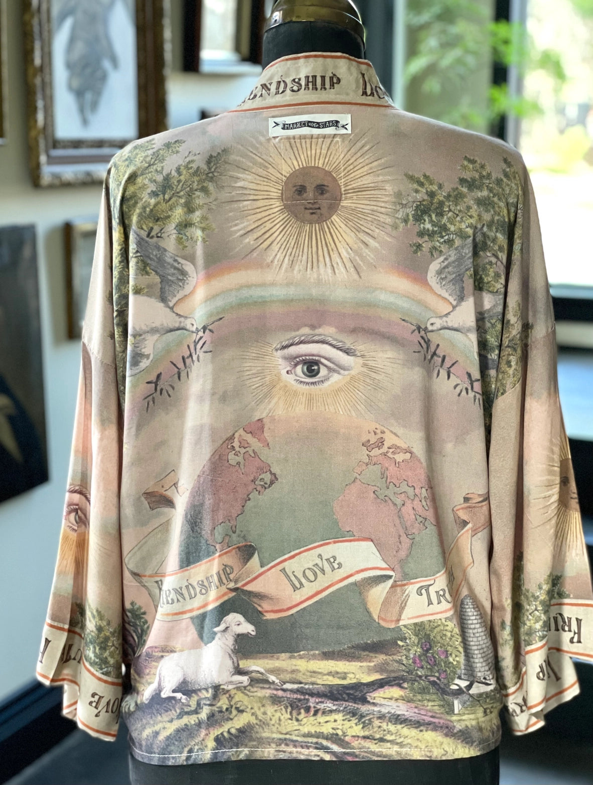 Friendship Love & Truth Vintage Wash Kimono