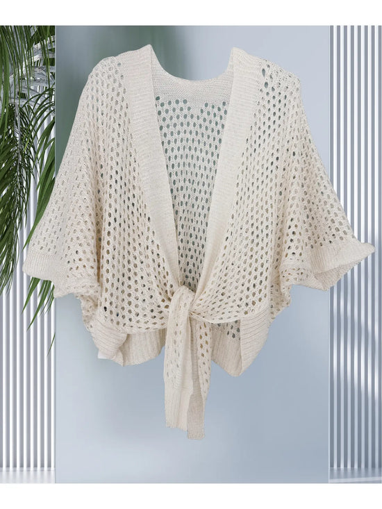 The Mandy Metallic Cardigan in Beige