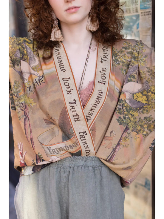 Friendship Love & Truth Vintage Wash Kimono