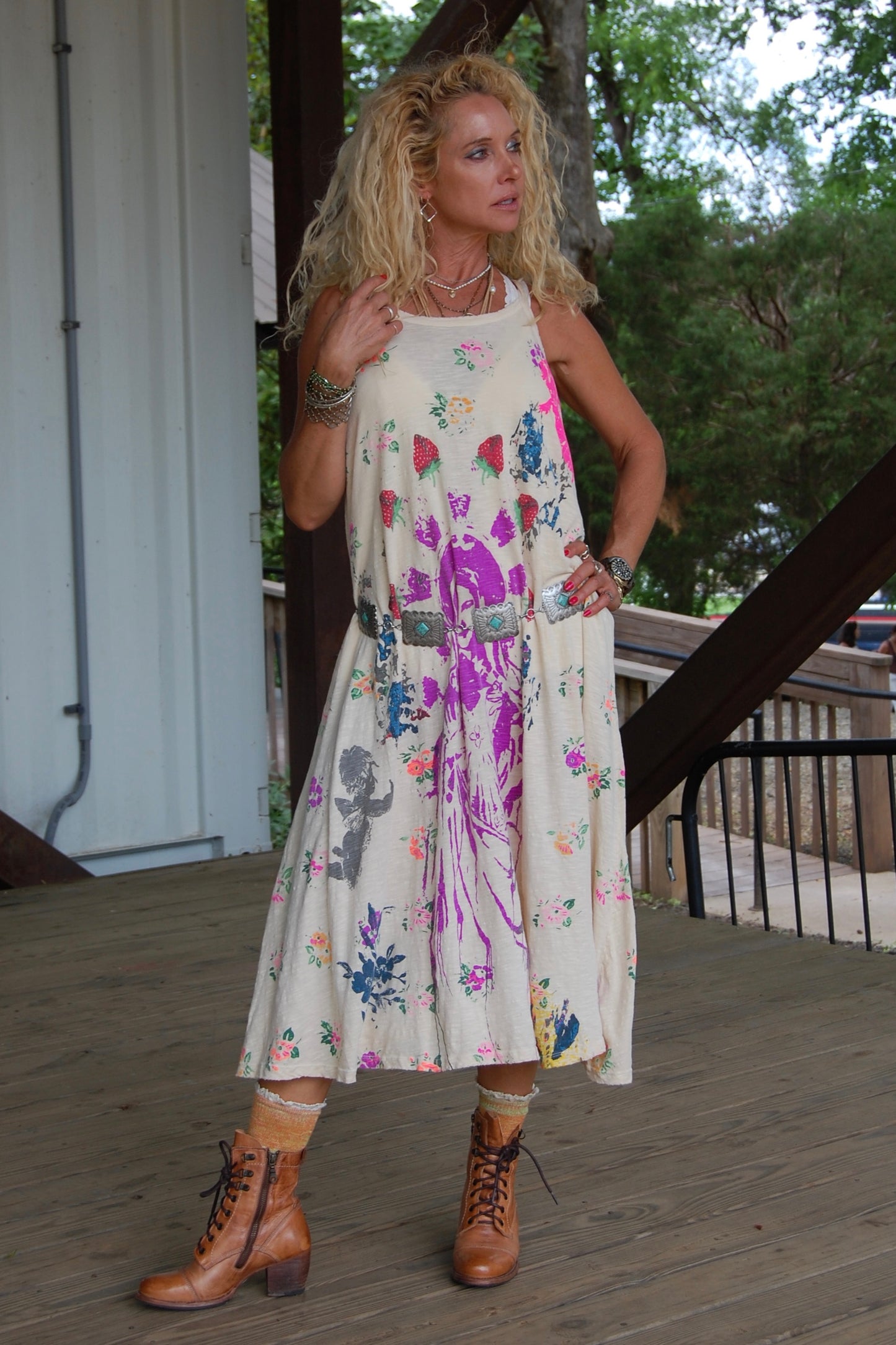 Paola Lana Tank Dress in Spring Joy