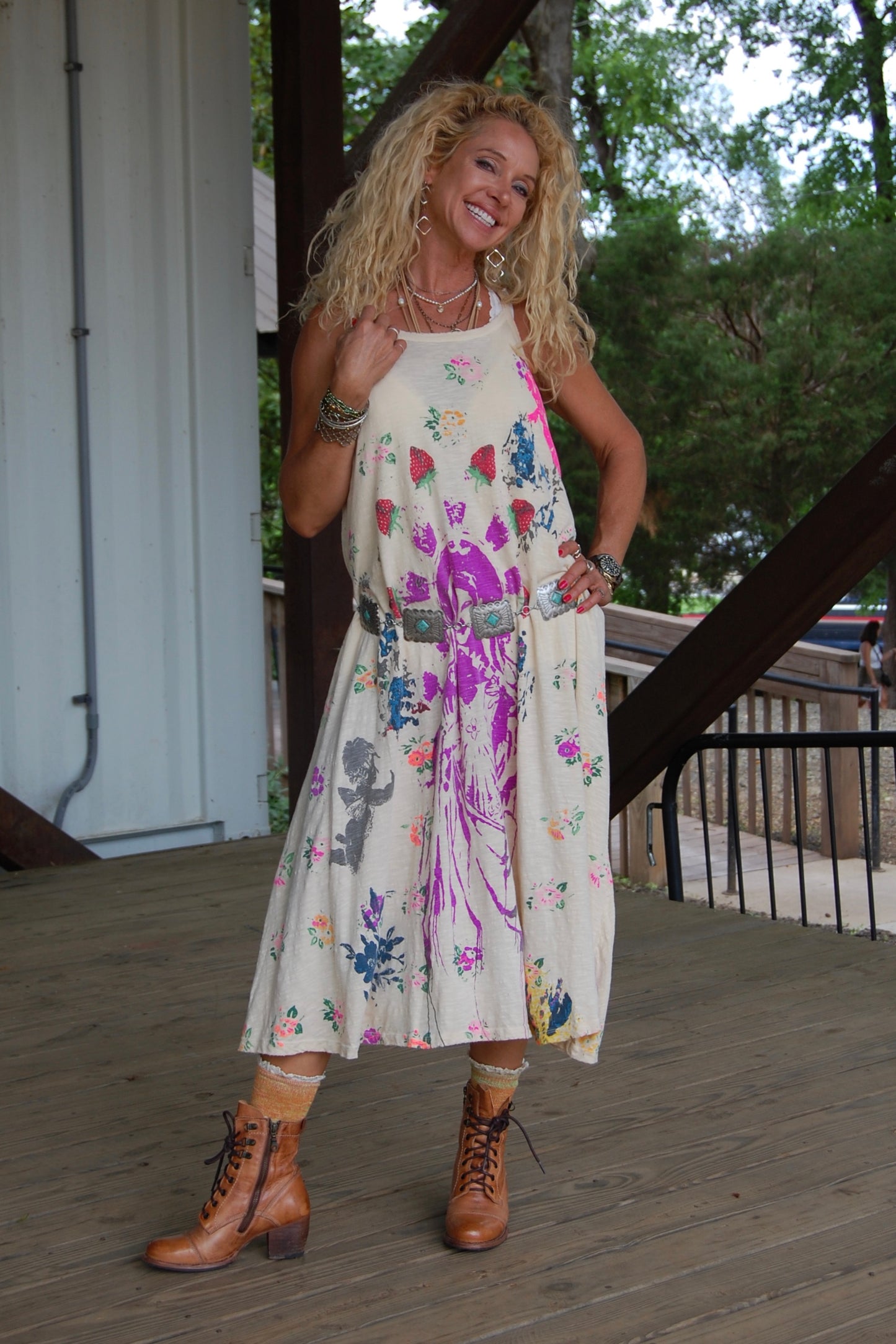 Paola Lana Tank Dress in Spring Joy