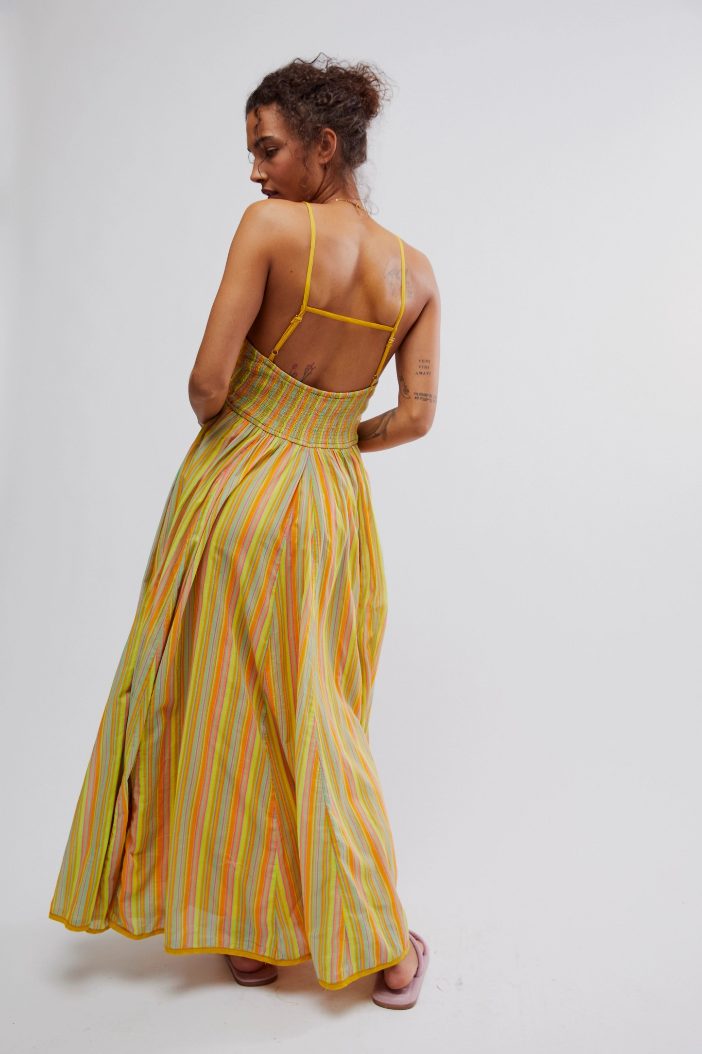 Free People - Dream Weaver Maxi Dress in Citrus Combo