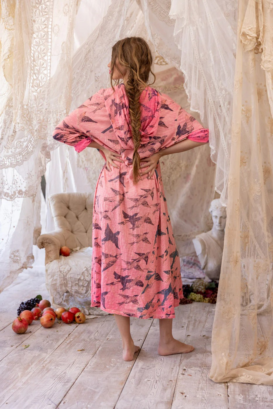 Magnolia Pearl Bird Viggo Hoodie Tee Dress in Dawn