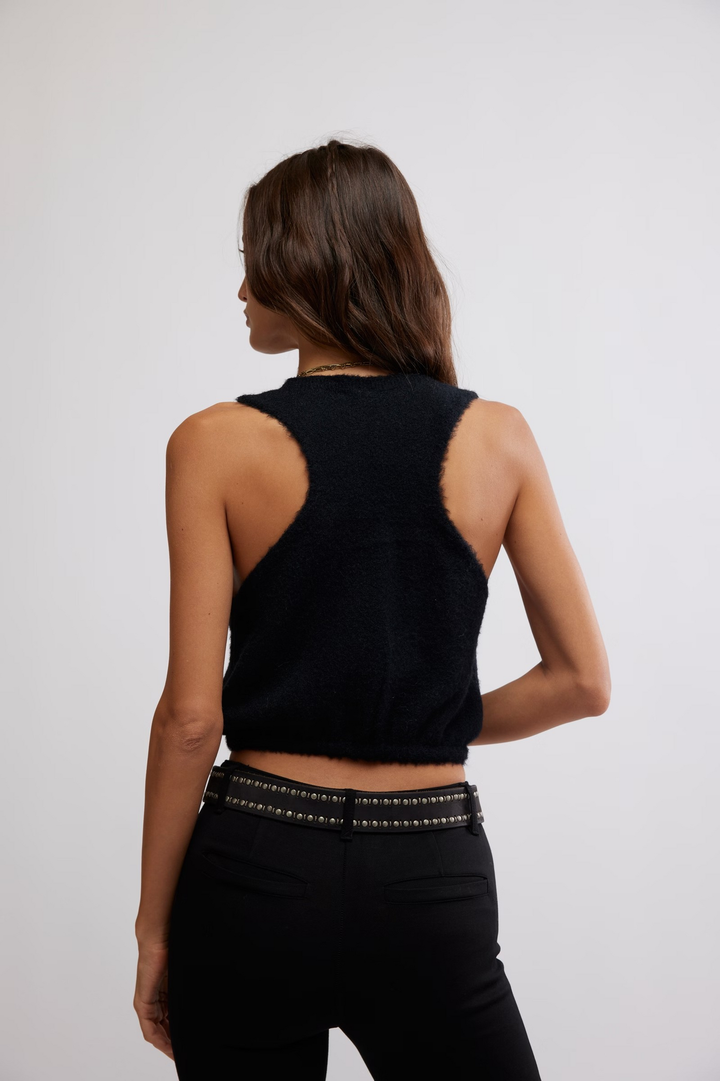 Free People - Warm Fluff Crop Top in Black