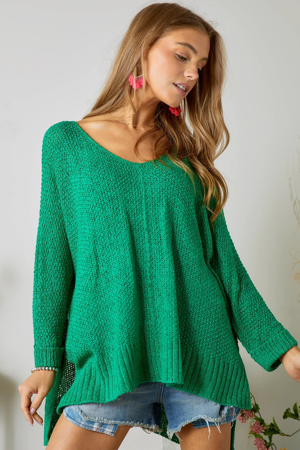 The Sally Sweater in Kelly Green