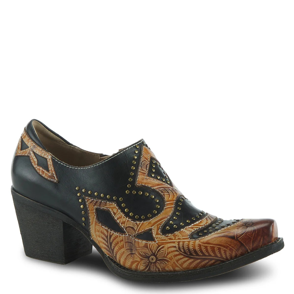 Zappa Western Shootie in Black Multi