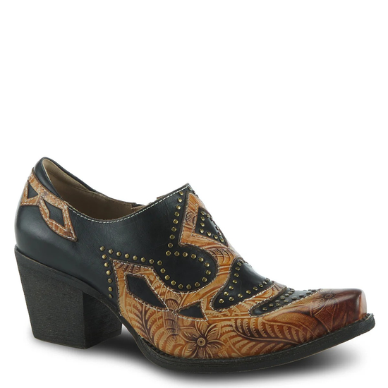 Zappa Western Shootie in Black Multi