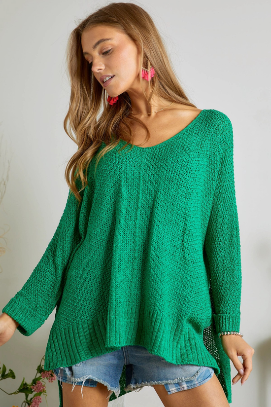 The Sally Sweater in Kelly Green