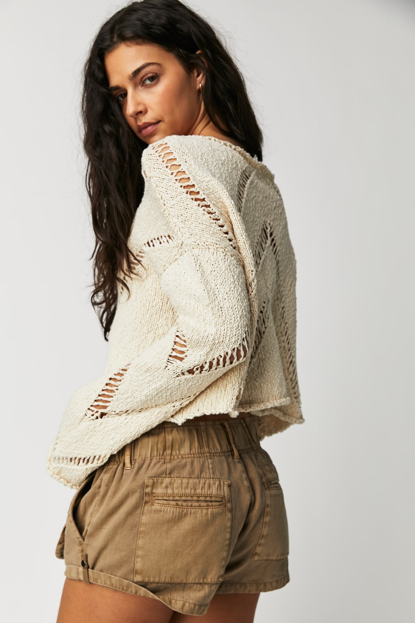 Free People - Hayley Sweater in Cream Combo