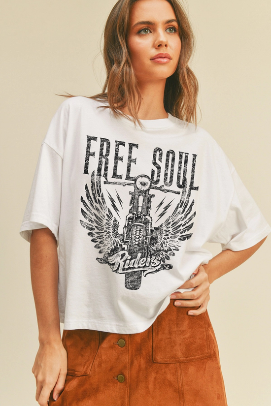 Free Soul Riders Graphic Tee in White