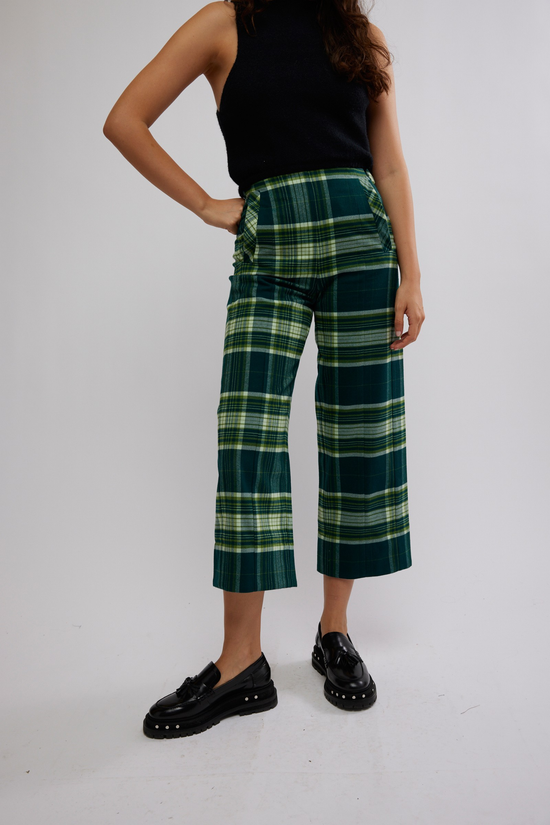 Free People - Acadia Trouser in Green Combo