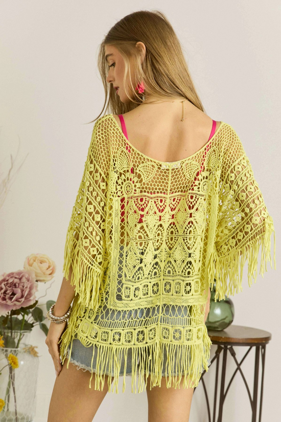 Final Sale The Camilla Crochet Top in Yellow