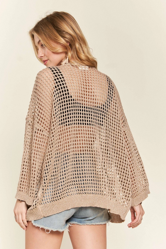 Final Sale The Claire Crochet Cardigan in Beige