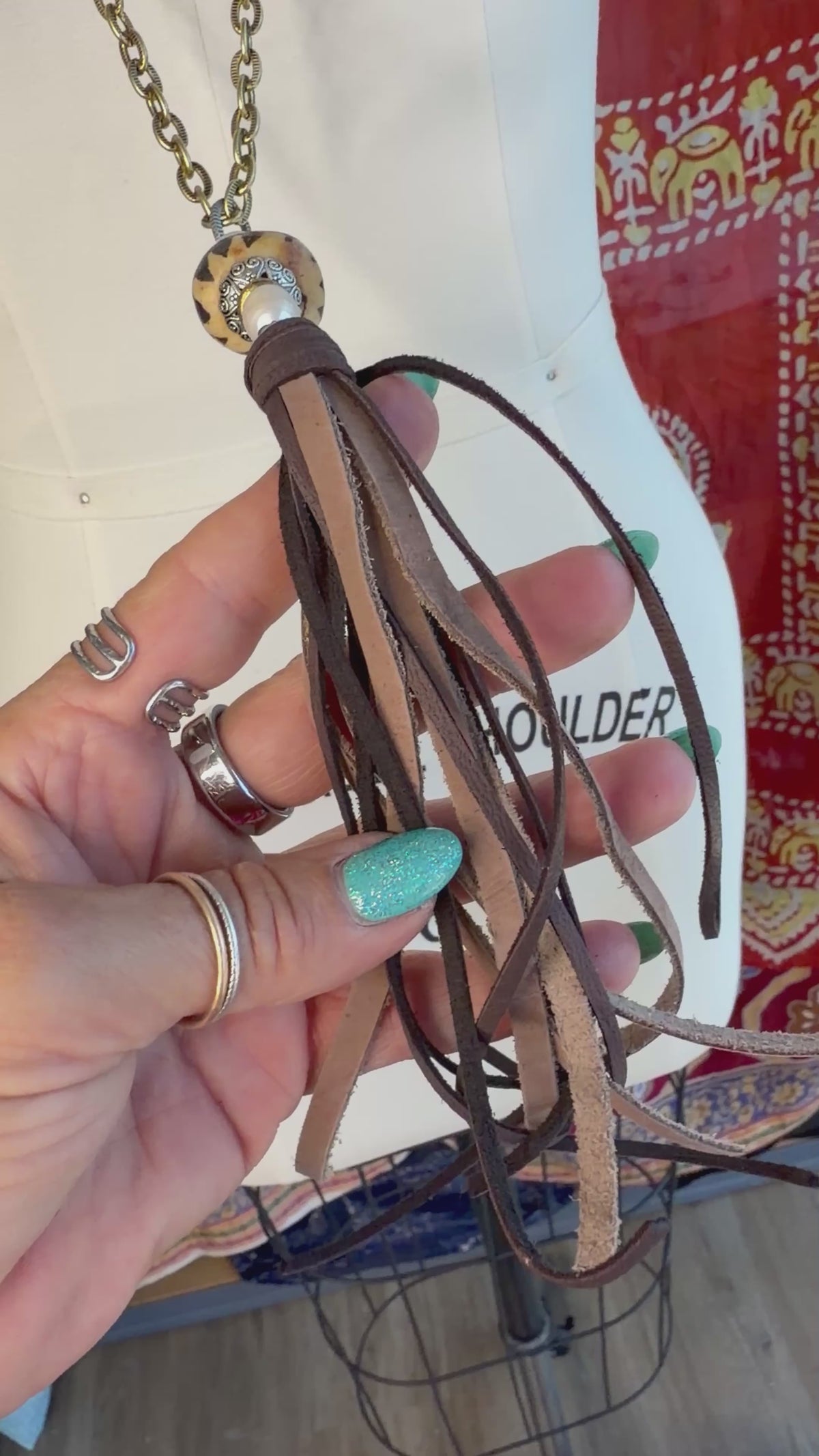 Spirit Lala Boho: Recycled Glass & African Bead Tassel Necklace