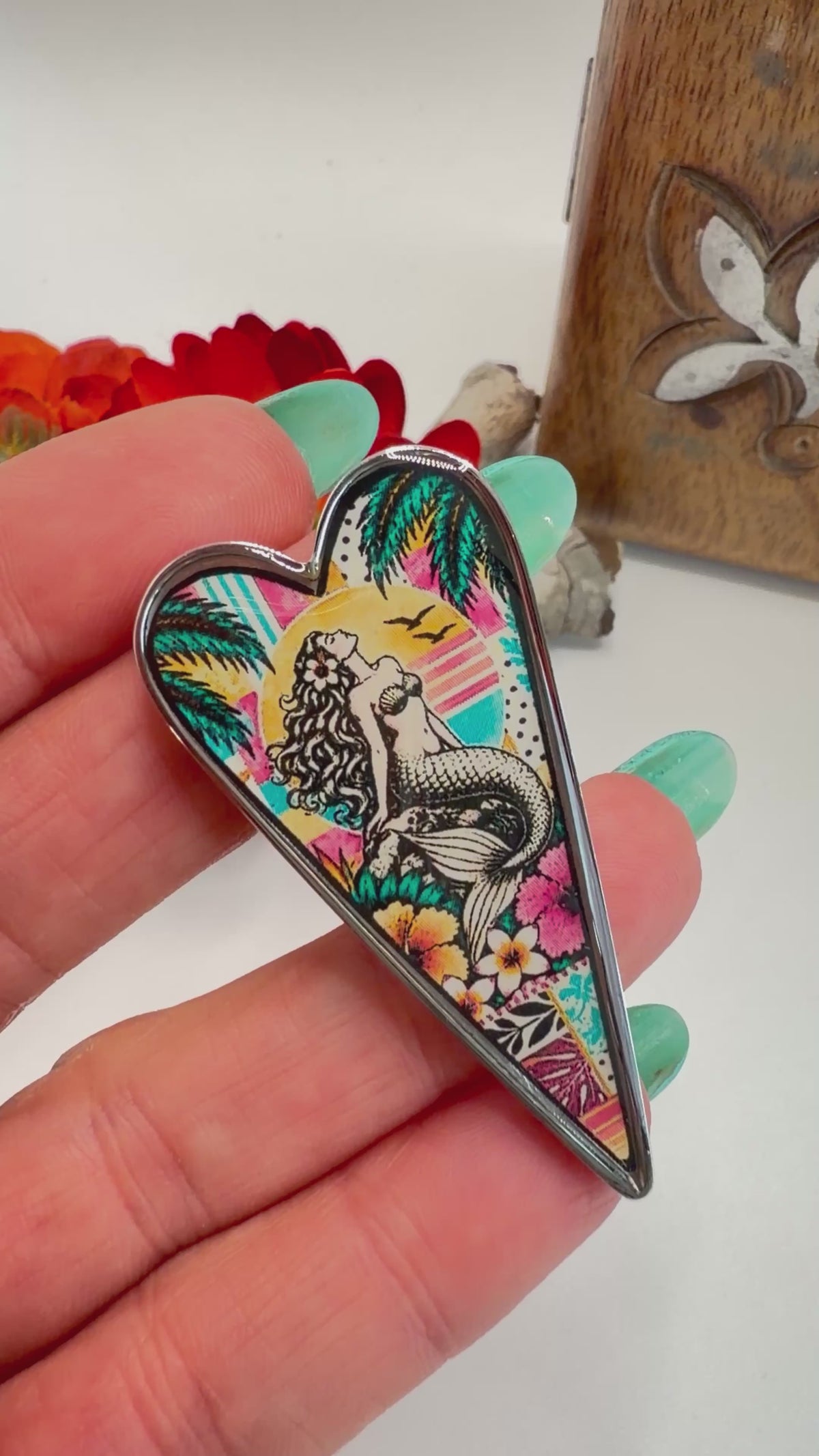 Spirit Lala: Nautical Mermaid Heart Adjustable Ring