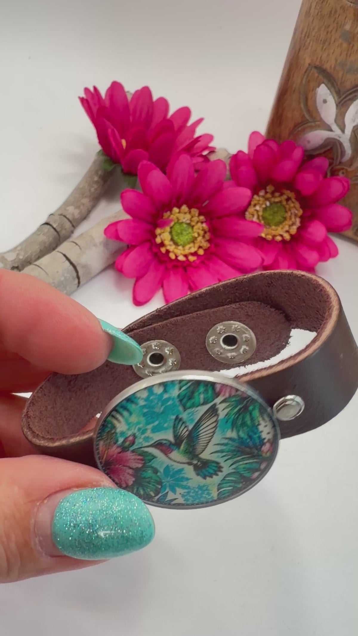 Spirit Lala: Hummingbird Pop Art Cuff Bracelet