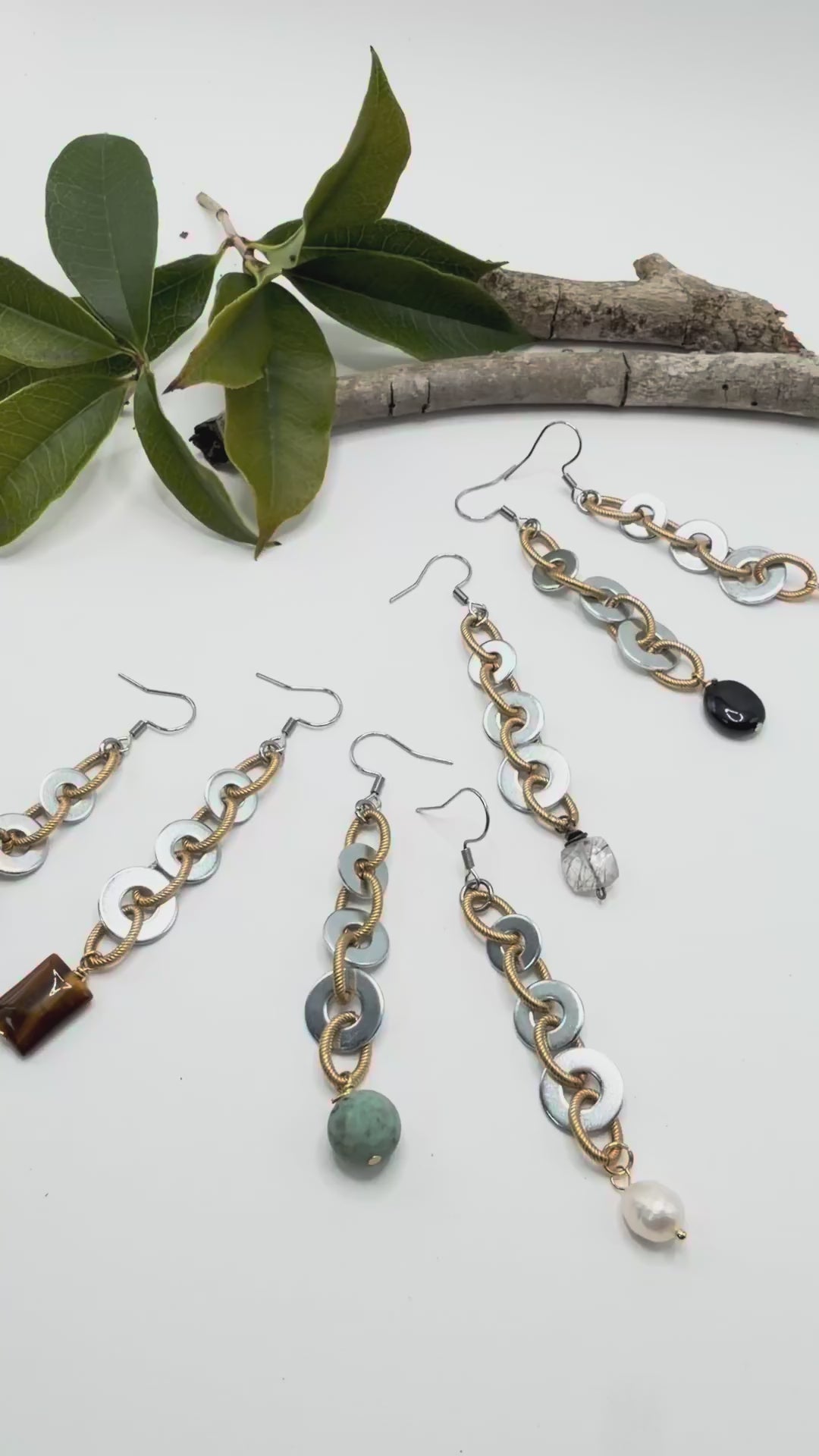 Vintage Mixed Metal Red Dice Washer Earrings