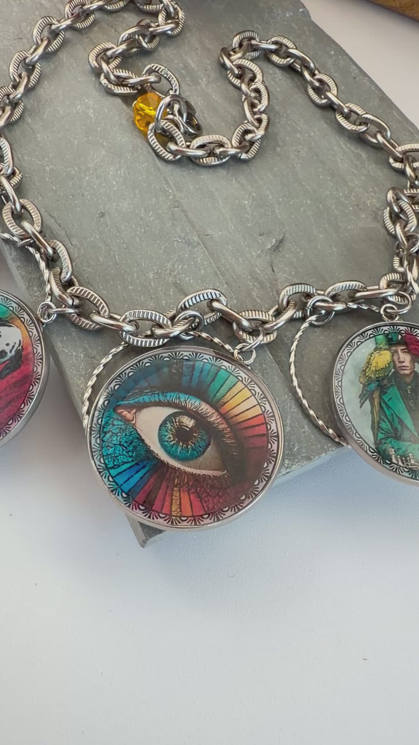 Spirit Lala: Pop Abstract Art 5 Circle Open Circle Necklace