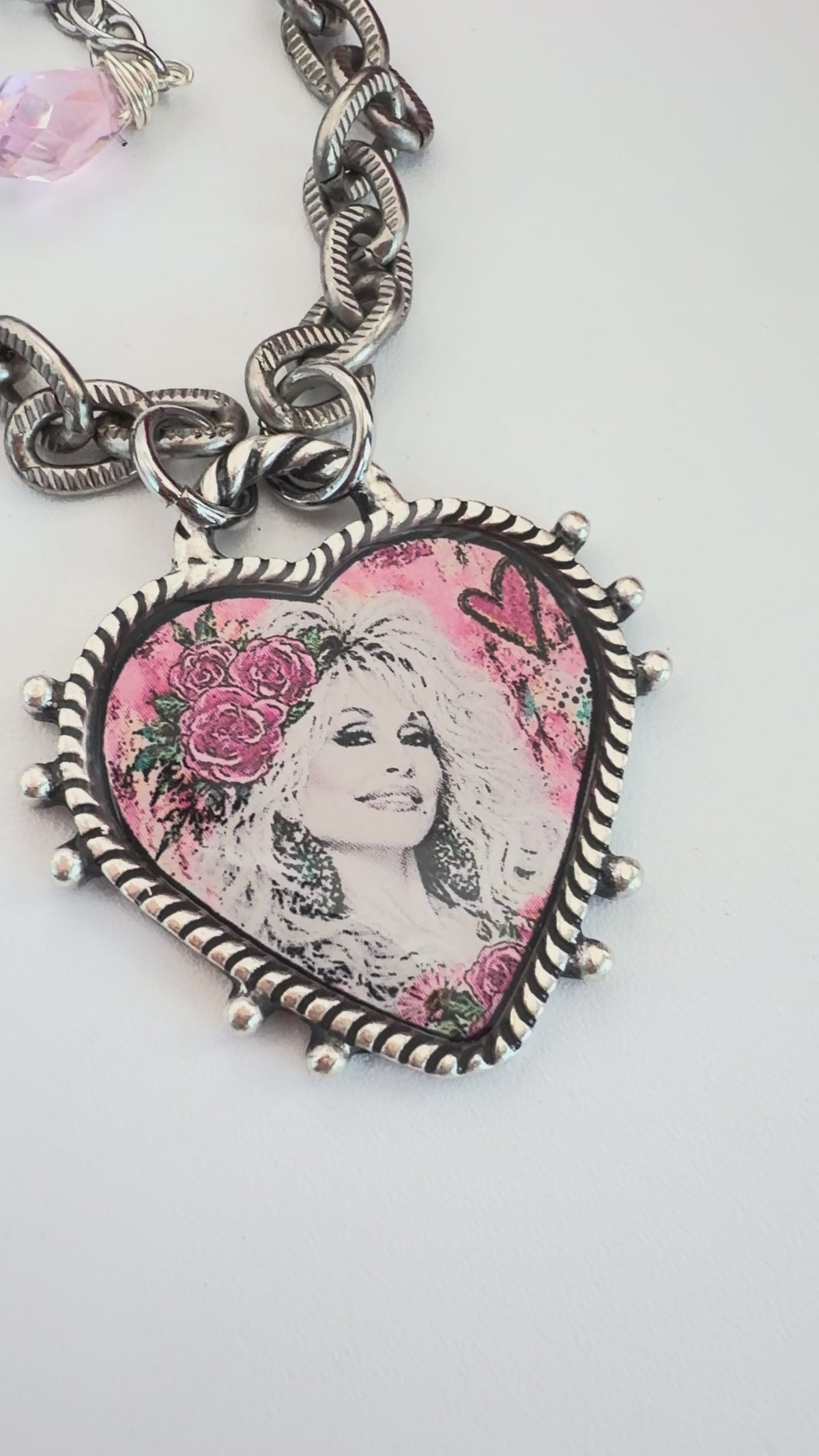 Spirit Lala: Dolly Pink Heart Organic Necklace