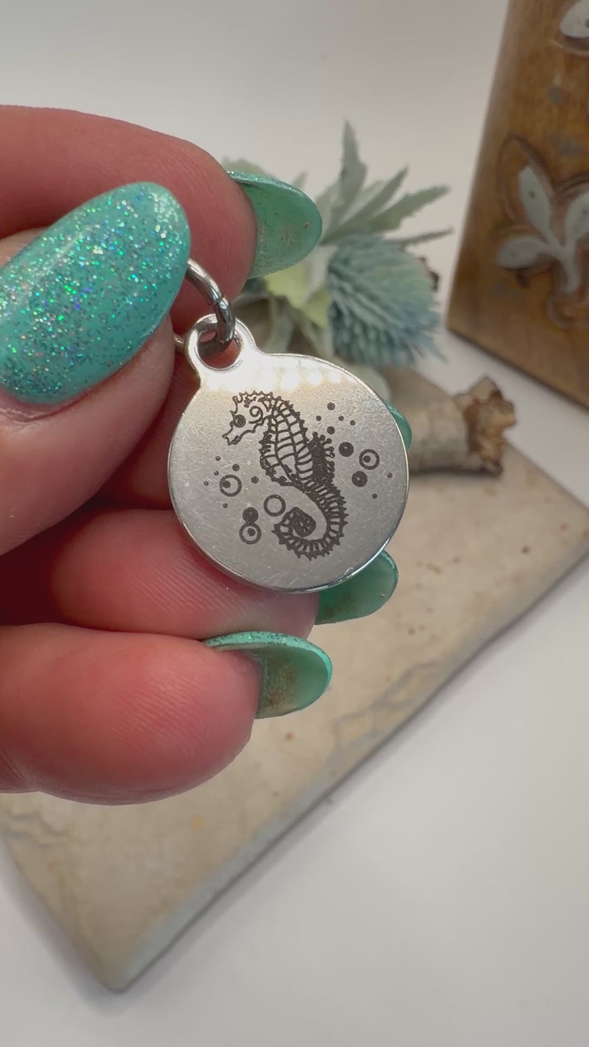 Spirit Lala: Nautical Stainless Circle Charm Pendant Necklace