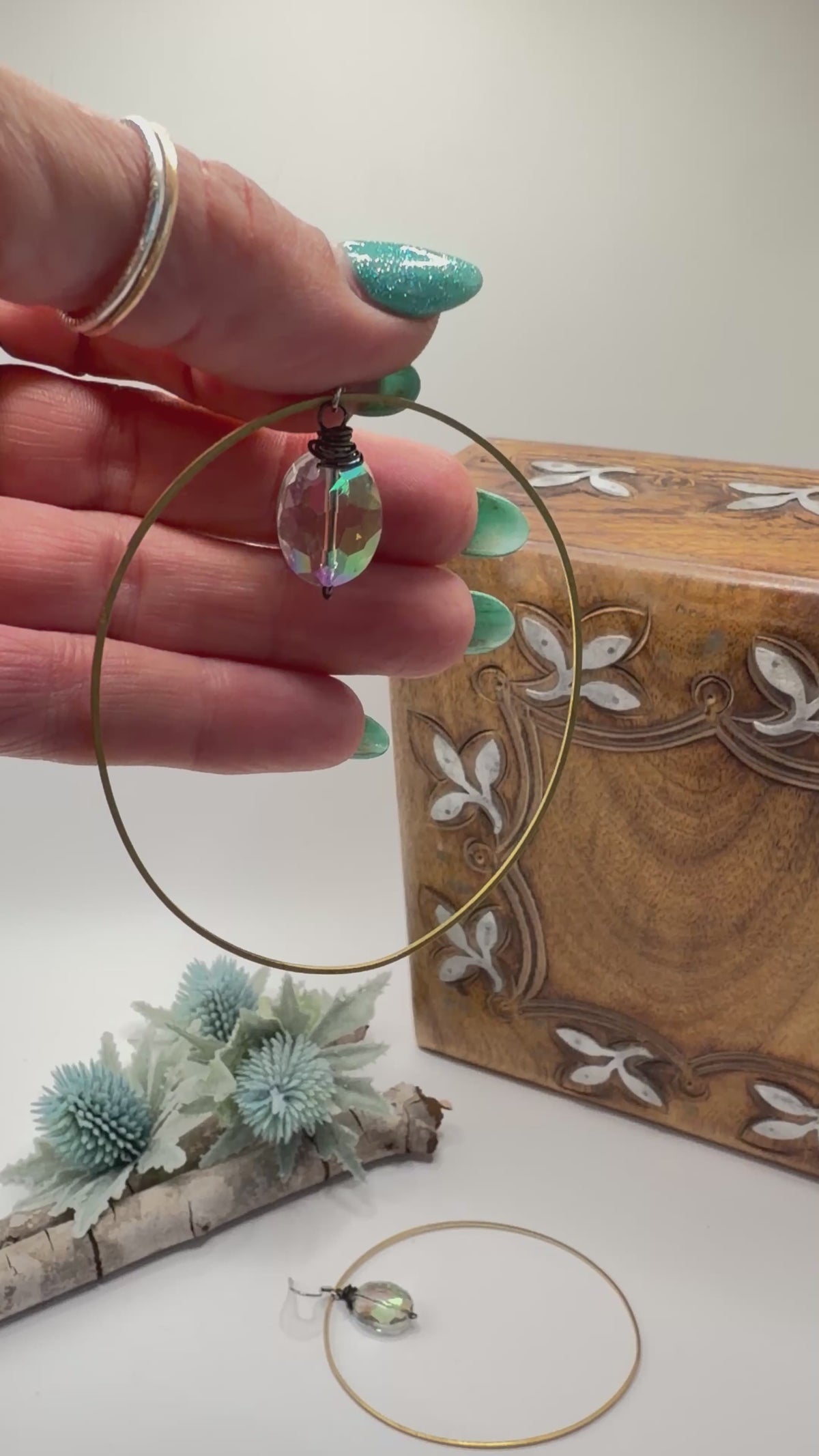 Spirit Lala Boho: Statement Ring Druzy Gem Drop Earrings