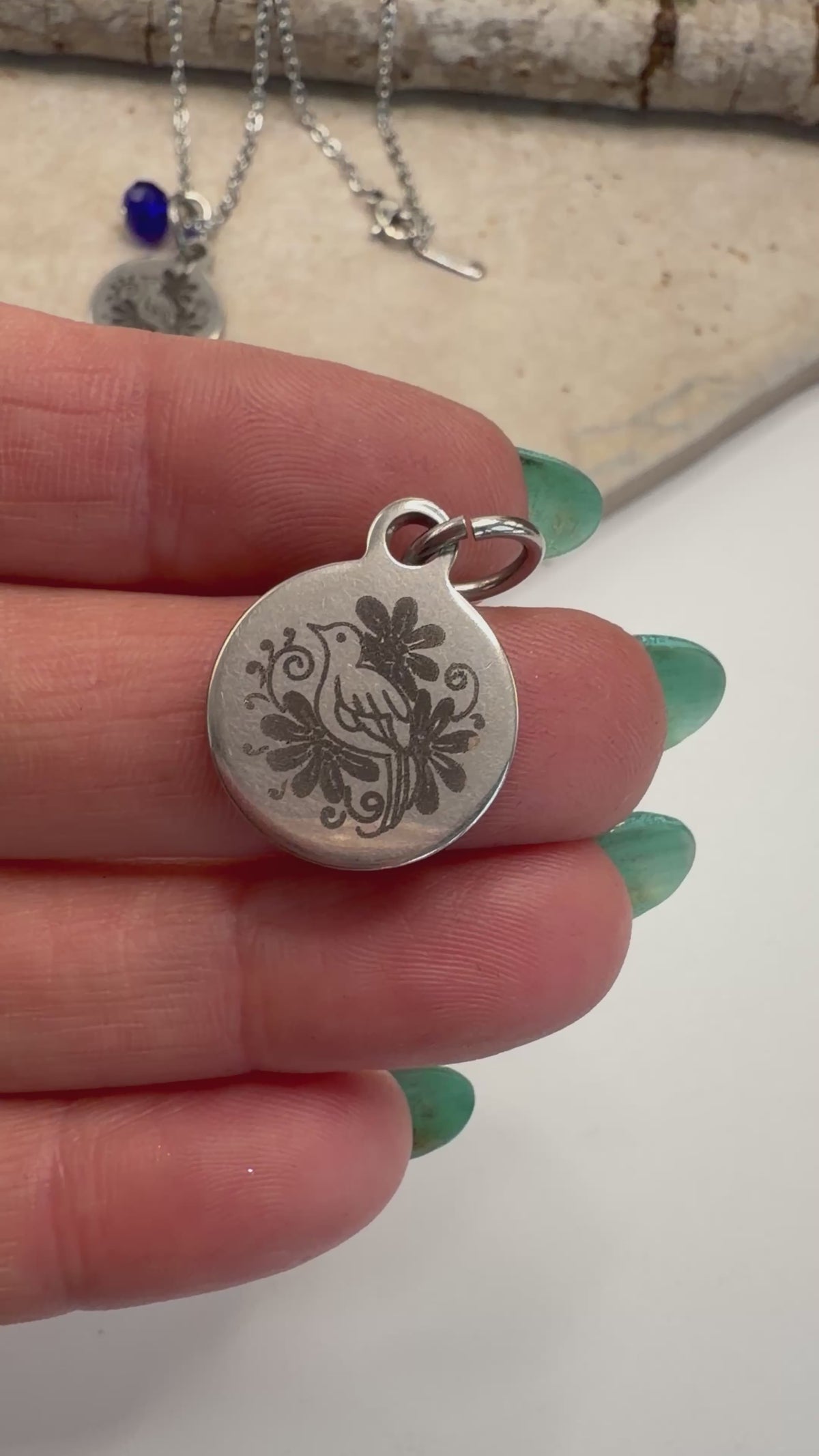 Spirit Lala: Bird & Animal Stainless Circle Charm Pendant Necklace