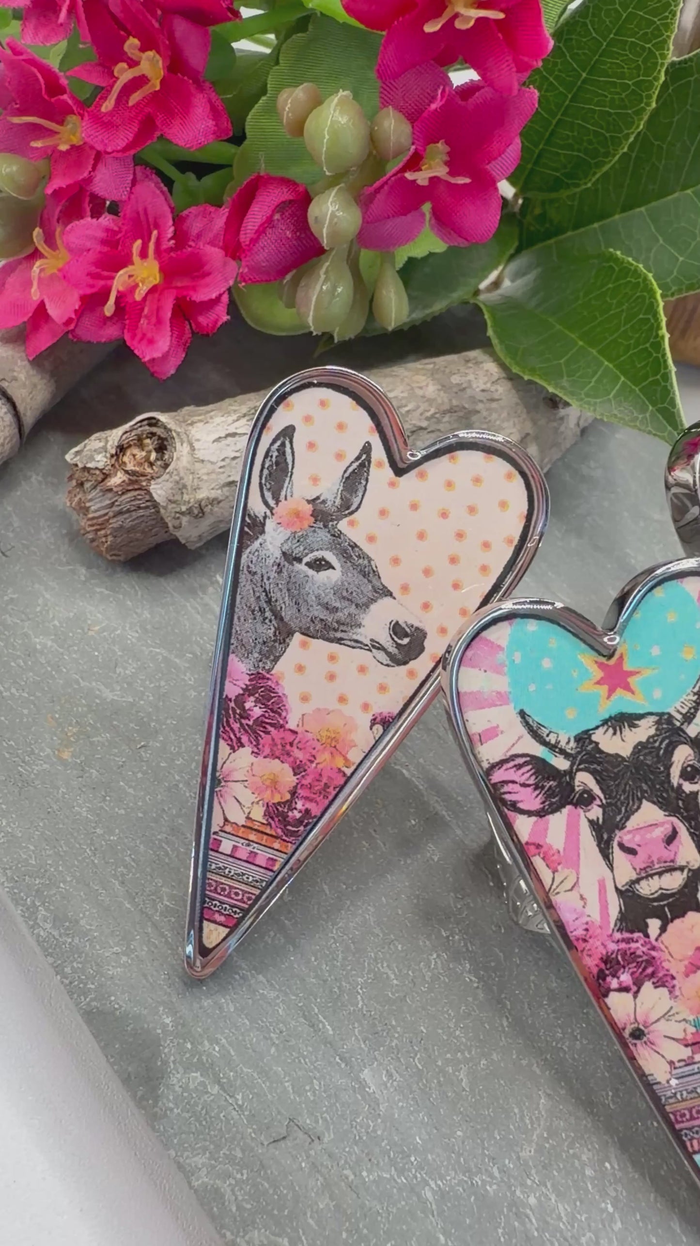 Spirit Lala: Large Cow Pop Art Heart Adjustable Ring