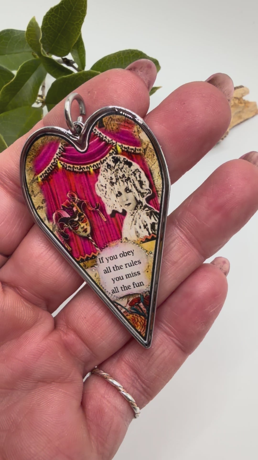 Spirit Lala: Large "Rules" Heart Pendant Necklace