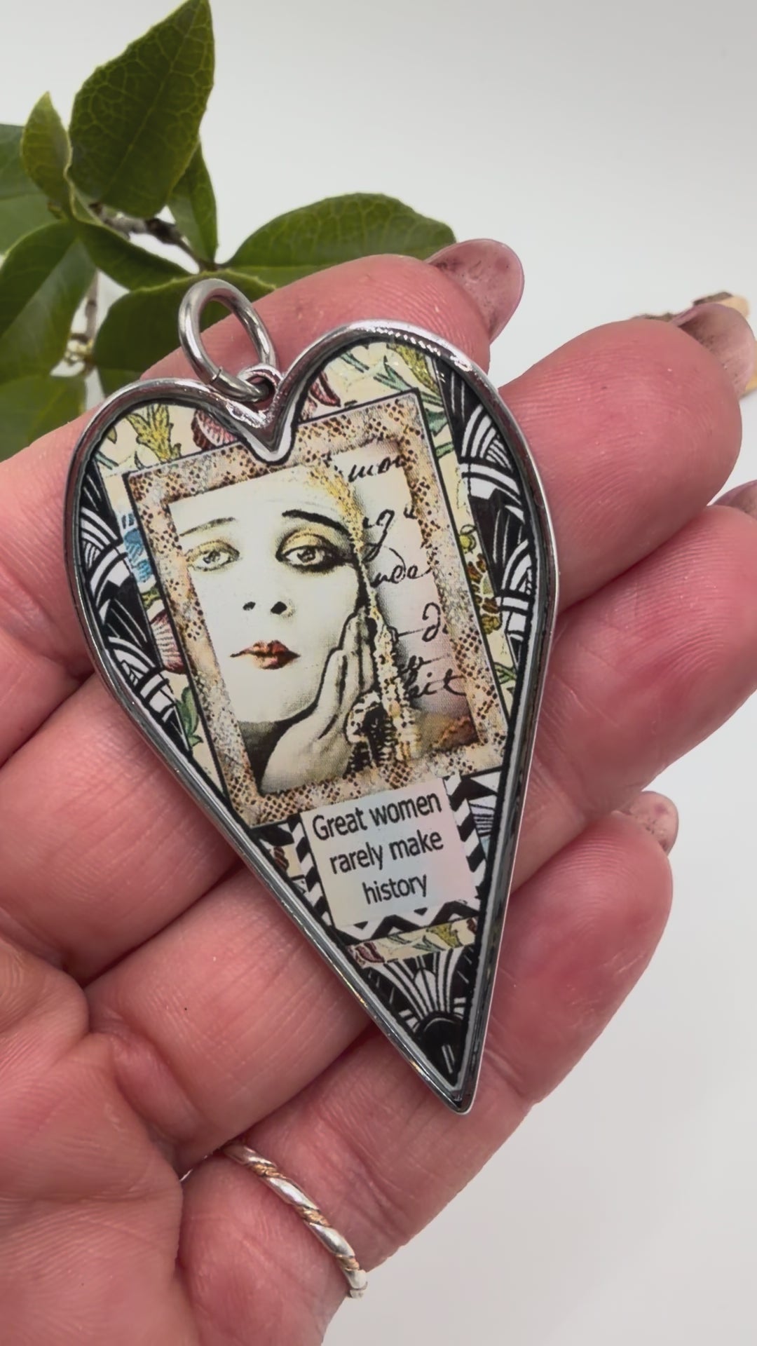 Spirit Lala: Large "Great Women" Heart Pendant Necklace