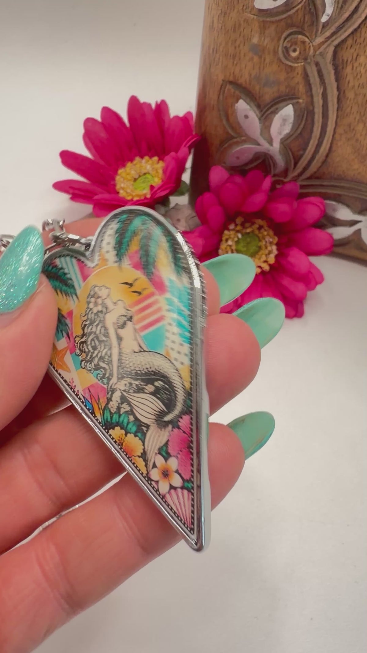 Spirit Lala: Long Heart Nautical Mermaid Necklace