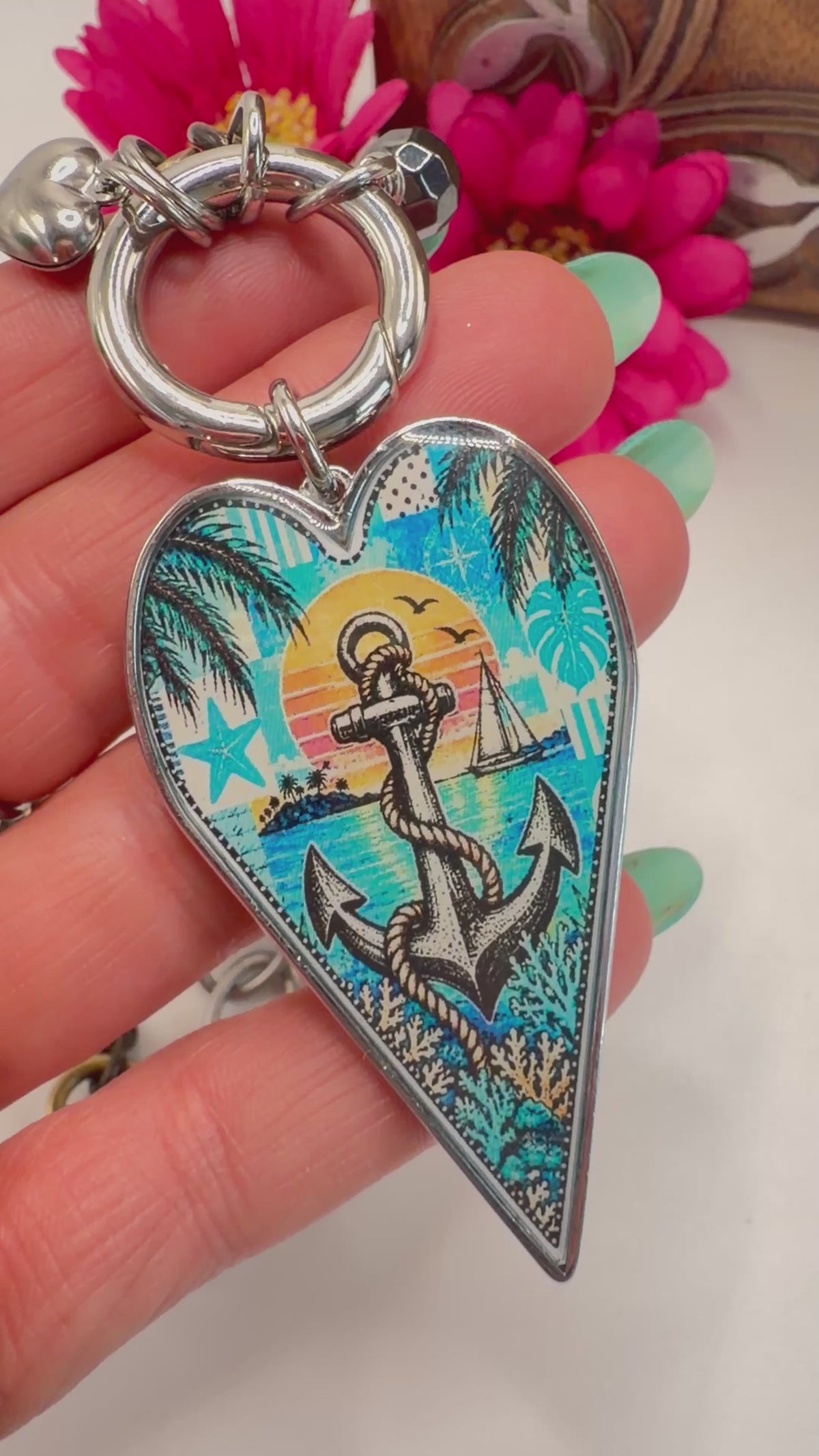 Spirit Lala: Long Heart Nautical Anchor Necklace