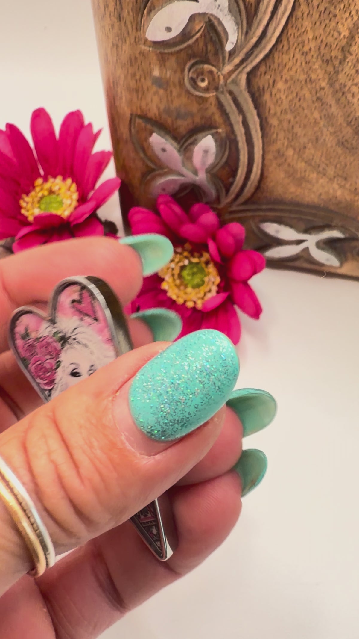 Spirit Lala: Large Dolly Pink Heart Adjustable Ring