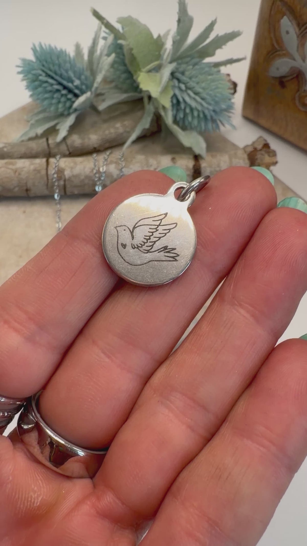 Spirit Lala: Bird & Animal Stainless Circle Charm Pendant Necklace