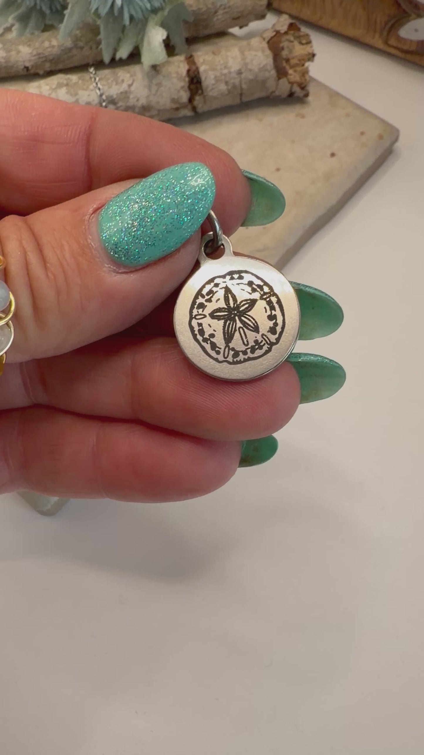 Spirit Lala: Nautical Stainless Circle Charm Pendant Necklace