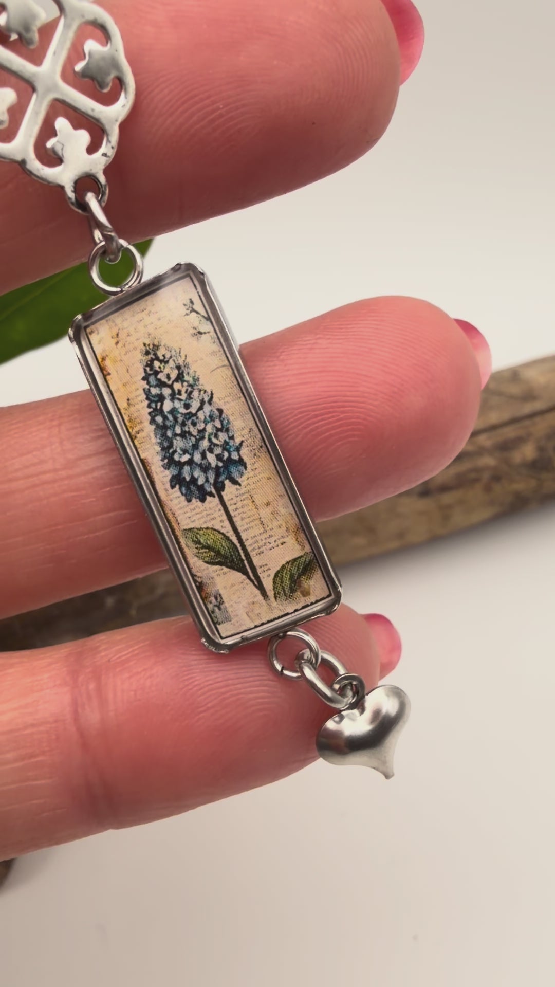 Rose Plant Design Rustic Rectangular Earrings