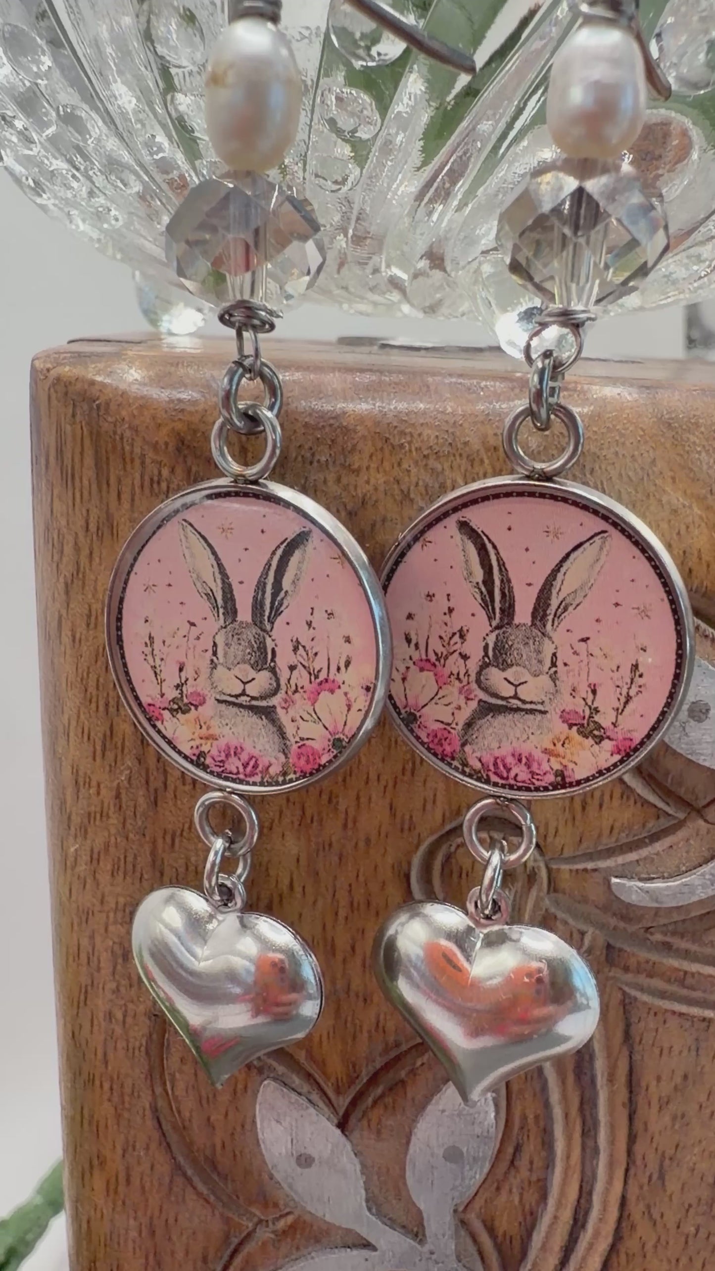Spirit Lala: Rabbit Pop Art Charm Drop Earrings