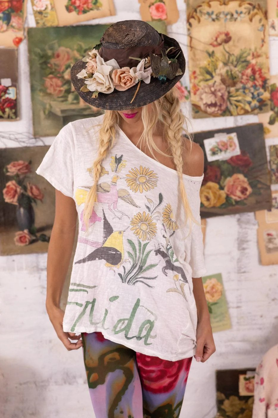 Magnolia Pearl Flight Flowers Frida Tee in True