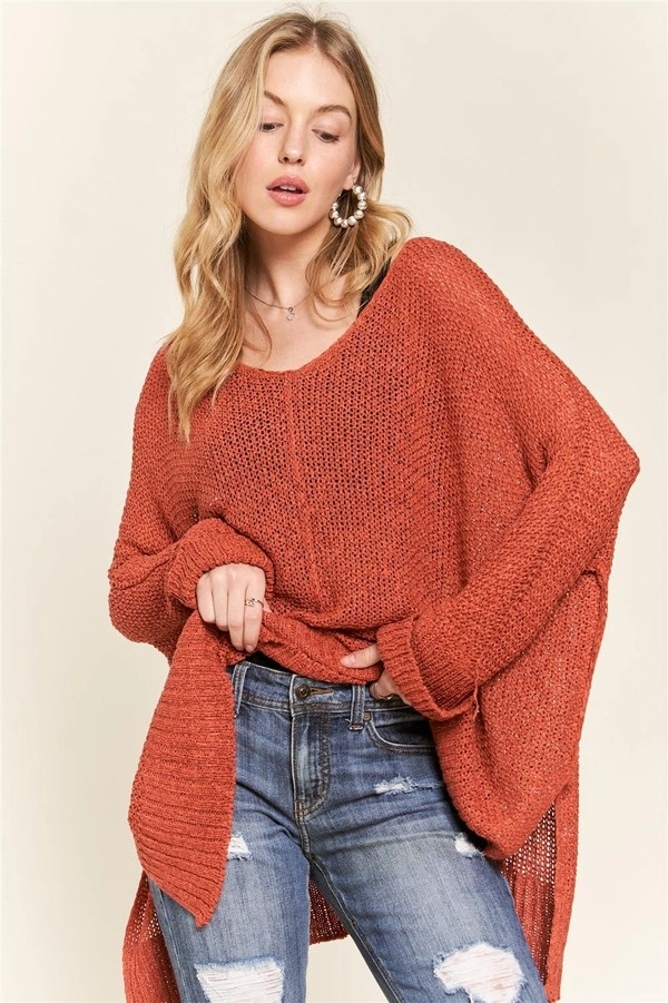 The Sally Sweater in Rust