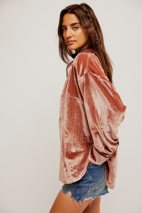 Luxy Velvet Solid Top in Cedar Wood