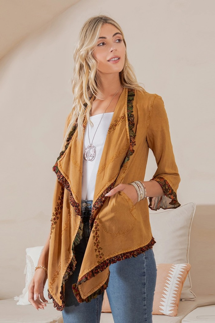 Bohemian Elegance Kimono in Camel