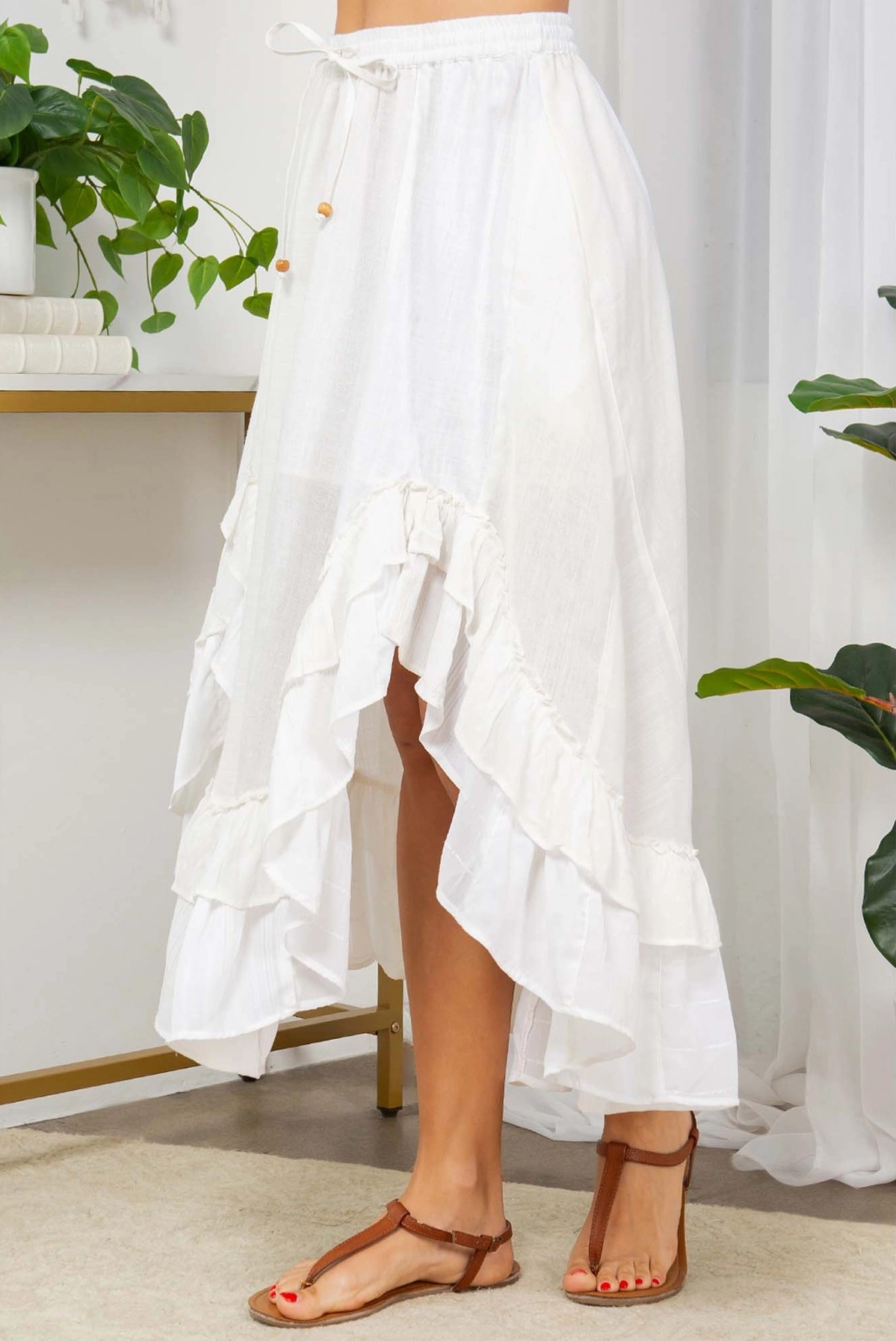 Farrah Frill Skirt in White