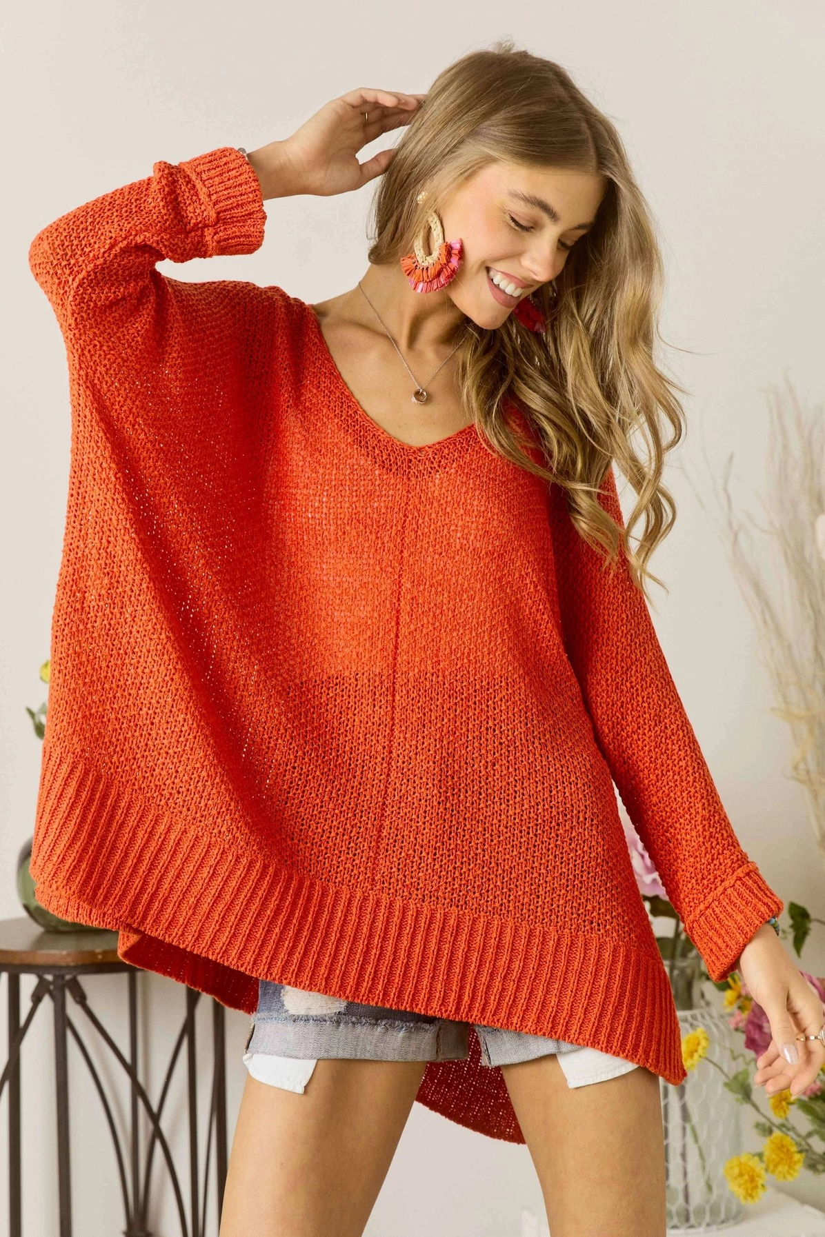 The Sally Sweater in Orange