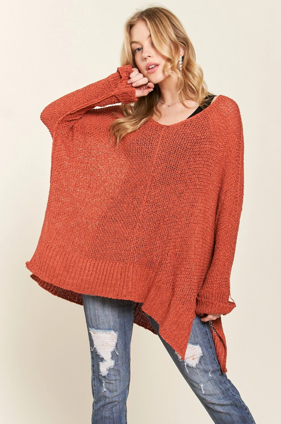 The Sally Sweater in Rust