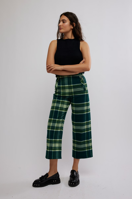 Free People - Acadia Trouser in Green Combo