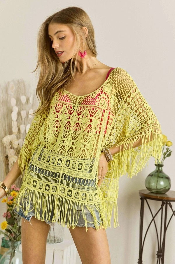 Final Sale The Camilla Crochet Top in Yellow